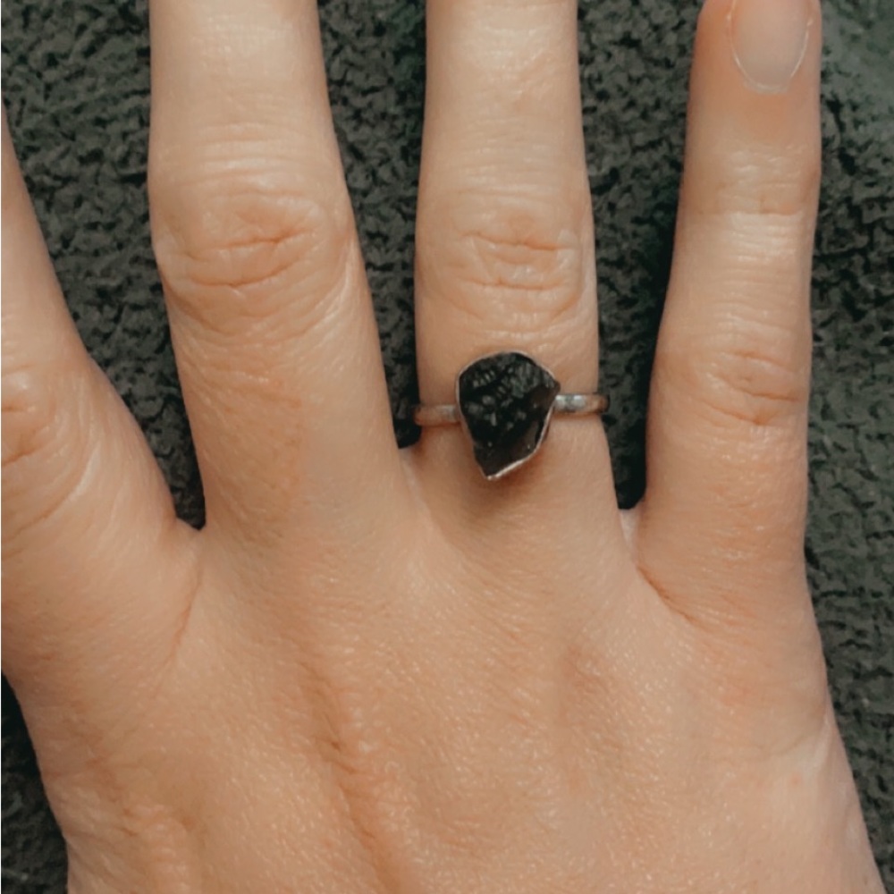 Genuine Moldavite ring size 6.5